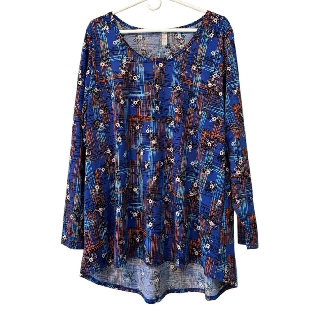 Lularoe Long Sleeve Women Size 3XL Shirt‎ Tunic Loungewear Floral Preppy Comfy
